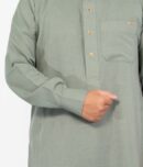 Olive Green  Classic Band Collar Thobe