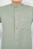 Olive Green  Classic Band Collar Thobe